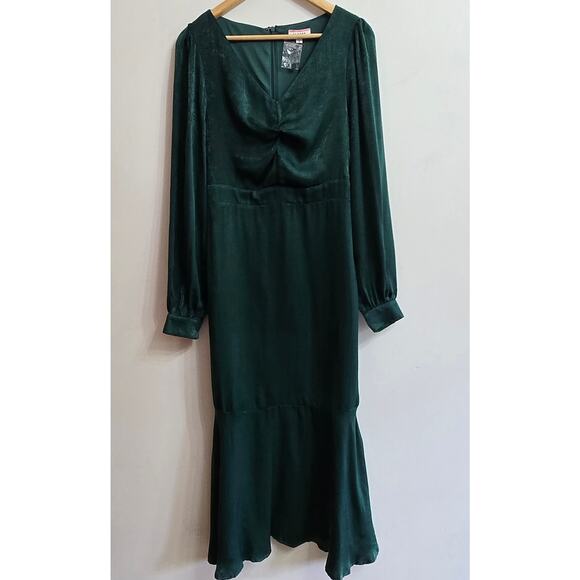 NWT Andrée by Unit Whimsigoth Romantic Mermaid Satin Midi Long Sleeve Dress S - Picture 3 of 12